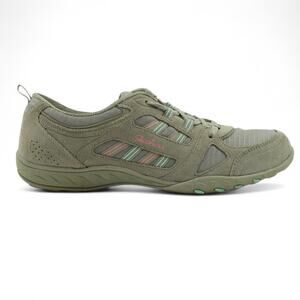 Skechers Shoes Womens 9 Taupe‎ Leather Relaxed Fit Memory Foam Sneakers Comfy